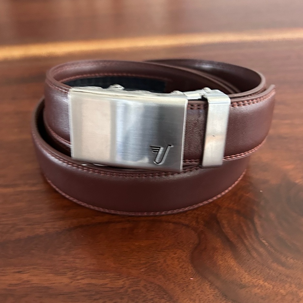 Mission Belts Brown Leather Belt No Holes to Fit More Waistlines Size XL